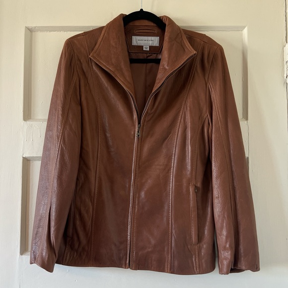 Marc New York chocolate brown leather jacket - Picture 1 of 3